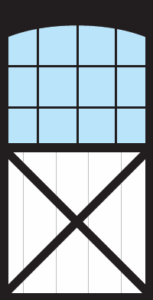 Cross Buck Single Door, Arch Window