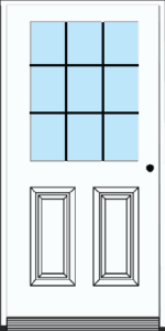 Steel Door Prehung house door 9-Lite